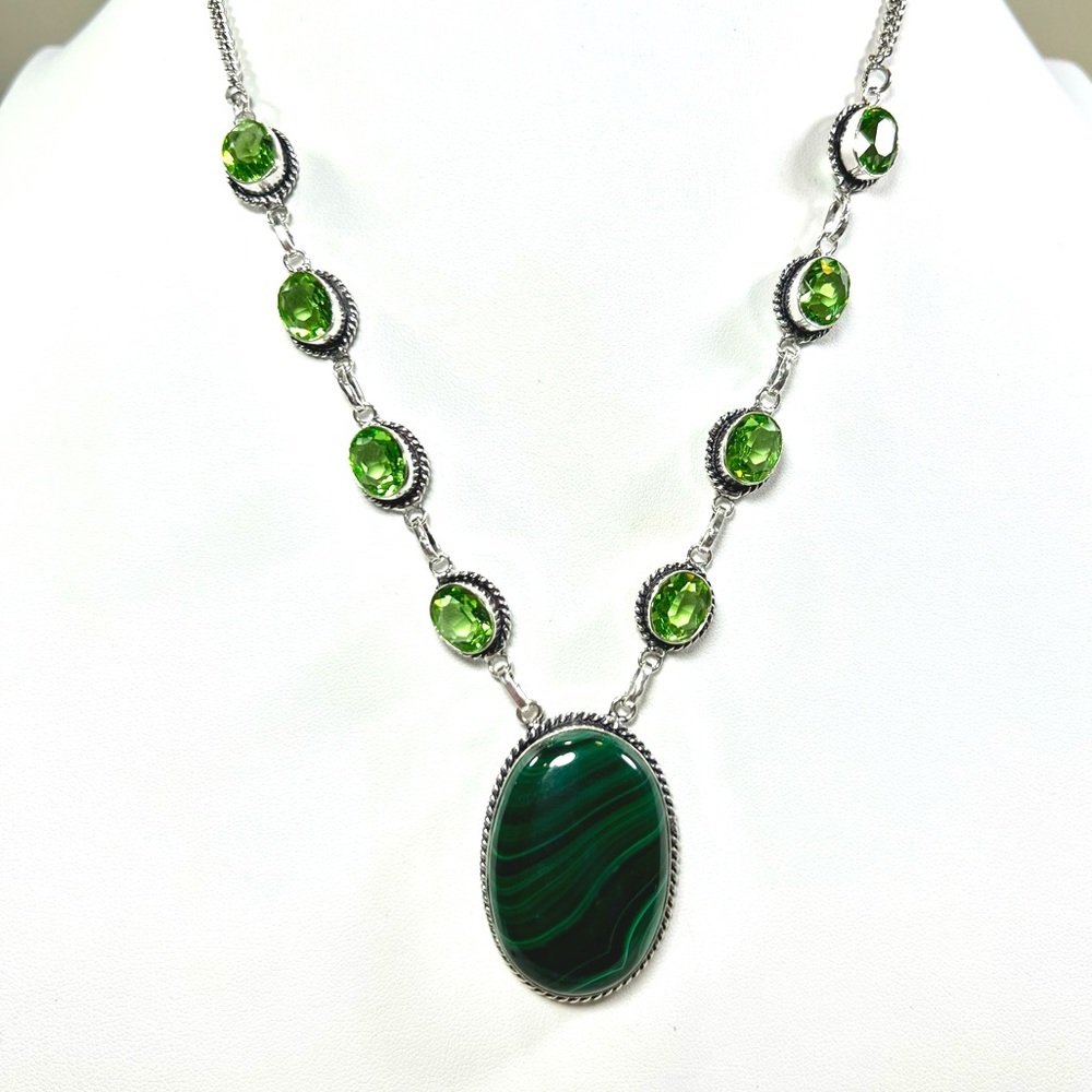 Malachite 925 Gemstone Necklace
